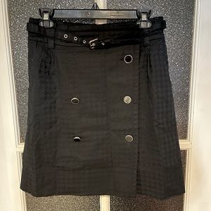 Jacob black herringbone pencil skirt with belt